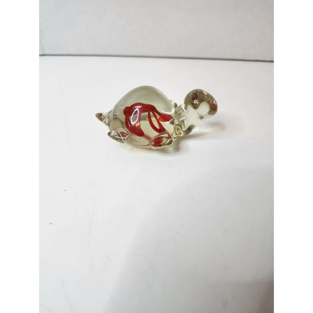 Vintage Glass Turtle Paperweight